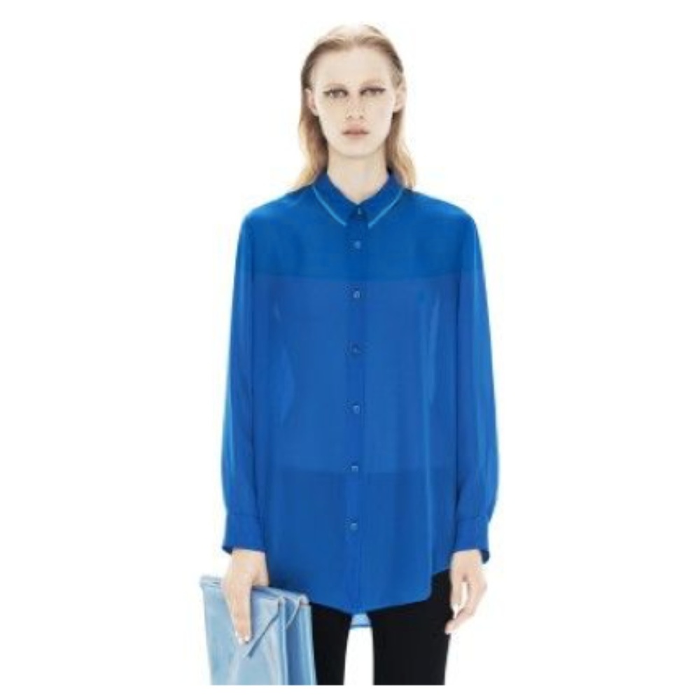 Acne blue sheer shirts, M